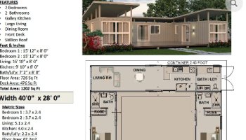 2 Bedroom Container House Plan